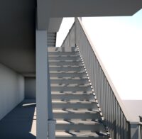 The first option just cantilevered new decks beyond the original depth of the deck. Option 1