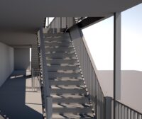 We pushed the structure past the stairs on the design, which gives us a little more deck space. Option 2