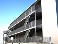 With very few movable pieces in the design, we pushed the stairs to one end that will allow larger deck spaces. Option 3