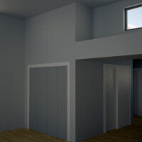 Here is the interior living space, the roof is set right at the height restriction to give this small house the maximum possible space. Interior