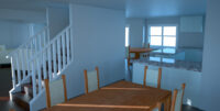 Opening up the stair was also part of this project Dining