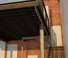 This project challenged us sectionally, trying to balance access, existing doors and windows, and minimizing the impact on the ground level below.,