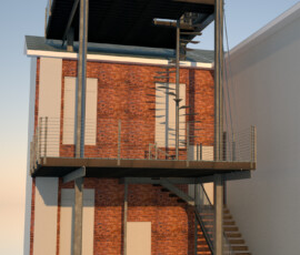This is the two story options where the highest level was meant to cantilever over the existing roof to give the clients 360 degree views of the downtown, while not being visible from the street.