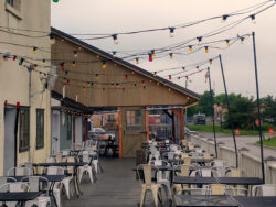 The pavilion was intended to give the existing deck space more year round use by extending the usage to inclement weather and even into the shoulder seasons.