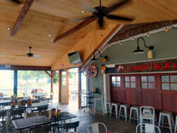 Interior of the pavilion. The vaulted ceiling keeps it from feeling too enclosed.